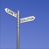 Picture of a signpost reading "Can't" and "Solution"